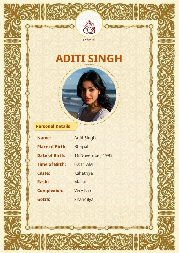 Hindu Biodata Sample Preview